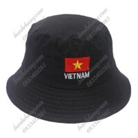 Mũ bucket vành nhỏ thêu lá cờ Việt Nam nón bo vành tròn thời trang phù hợp cả nam và nữ