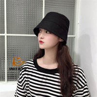 Mũ bucket vành phẳng form ngắn Nhật Bản che mặt nón tai bèo nam nữ vành phẳng chống nắng phong cách hiphop freesize - Smice House - Đen