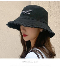 Mũ Bucket Viền Tua Rua JB02 Jussy Fashion Chất Liệu Canvas Phong Cách Thời Trang Hàn Quốc - JB02 - ĐEN