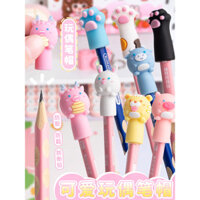 Mũ bút chì cho búp bê, bảo vệ đầu bút chì bằng silicone mềm, bìa bút chì cho bé trai và bé gái, mũ bút chì hoạt hình dễ thương, lỗ hình tam giác, bút chì HB, chống thất lạc cho học sinh lớp một, trường mẫu giáo, trường tiểu học, mở rộng đặc biệt