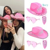 Mũ cao bồi Mary Western Cowboy Cowgirl Mũ Fedora cho bé gái Bé trai Bandana + Kính râm
