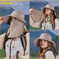 Mũ che mặt viền rộng EVINARIA Unisex, Mũ che mặt có thể tháo rời & câu cá nhẹ, Khăn choàng bảo vệ cổ thông thường Mũ xô khô nhanh thoáng khí cho nữ và nam giới