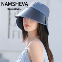 Mũ che nắng NAMSHEVA, Mũ xô chống tia cực tím vành rộng, Ống kính chống nắng màu trơn thời trang Mũ chống nắng nam nữ
