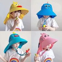 Mũ cho bé gái bé trai, mũ tai bèo cho bé, mũ vành chống nắng cao cấp chống UV UPF50+ che gáy có còi