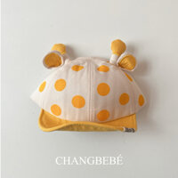 Mũ cho bé trai hình con Hươu cao cổ vàng siêu đáng yêu chất cotton  41-48cm