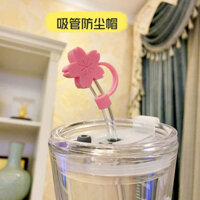 Mũ chống bụi bằng rơm hình hoa cúc/Sakura cho bé gái dễ thương, phụ kiện cốc thủy tinh chống bụi hqhB