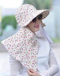 Mũ chống nắng 2 lớp có khẩu trang chống tia UV  Tặng bao tay len chống nắng