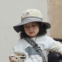 Mũ chống nắng bé trai bé gái mũ rộng vành, nón chống nắng, mũ hai lớp mũ cao bồi bé trai bé gái phù hợp 4-10 tuổi