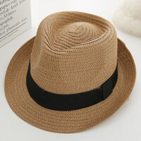 Mũ chống nắng gấp gọn bằng rơm mới cho cha mẹ và con, mũ jazz phong cách Hàn Quốc, mũ che nắng mùa hè đi biển, mũ bảo vệ chống nắng jazz