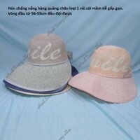 Mũ chống nắng hàng quảng châu cao cấp vải cói mềm, nón tai bèo chống nắng có khóa gán tăng giảm size