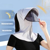 Mũ chống nắng, mũ rộng vành nhựa chống tia UV, mũ trùm đầu chống nắng kèm khẩu trang cao cấp che mặt
