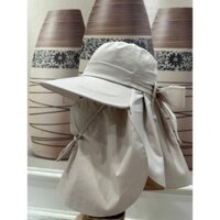 Mũ chống nắng, mũ rộng vành vải chống tia UV, mũ trùm đầu chống nắng kèm khẩu trang thắt nơ che mặt