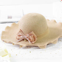 Mũ chống nắng, nón tai bèo đi biển vải cói phù hợp cho các nữ đi du lịch mùa hè