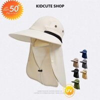 Mũ chống nắng nữ có khẩu trang chống tia UV che nắng 360 độ