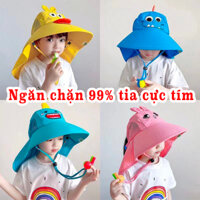 Mũ chống nắng rộng vành cho bé bé gái và bé trai, nón che nắng trẻ em dễ thương