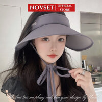 Mũ chống nắng rộng vành to 14cm NOVSET  nón đi biển nửa đầu vành rộng tặng kèm dây quai mũ cao cấp