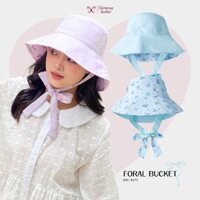 Mũ chống nắng vành rộng mũ bucket đi biển mũ hoa dáng tiểu thư buộc nơ nón tai bèo nữ vành tròn xinh