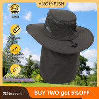 Mũ chống nắng vành rộng ANGRYFISH, Mũ chống nắng mùa hè thoáng khí có vành rộng 360° Mũ câu cá lưới thông gió cho nam nữ,