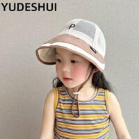Mũ chống nắng YudhUI, Mũ lưới che lớn Mũ ngư dân cho bé, Mũ chống nắng thoáng khí chữ cái