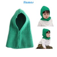 Mũ chui đầu màu trơn FL có khăn quàng cổ Thiết bị mùa đông thời trang cho trẻ em