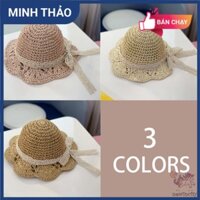 Mũ cói chống nắng thắt nơ