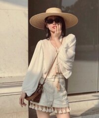 Mũ cói đan vành rộng cao cấp