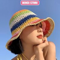 Mũ cói đi biển du lịch nhiều màu sắc có thể gấp gọn phong cách thời trang Hàn Quốc sang chảnh Nón Hat
