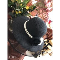 Mũ Cói đi biển kiểu chuông gắn hoa xinh xắn