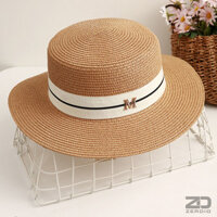 Mũ Cói Đi Biển Nữ, Nón Rơm Vành Tròn Đẹp, Phong Cách Hàn Quốc MCDBN013 - kaki