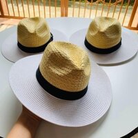 Mũ cói đi biển vành rộng , mũ phớt cói panama cho nam và nữ
