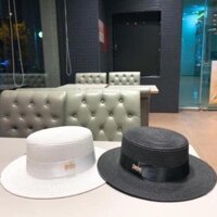 Mũ cói mũ dạ vành nhỏ gắn chữ dio siêu sang chảnh