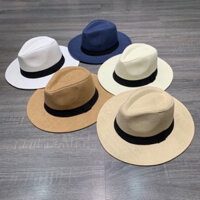 Mũ cói nam Fedora cao cấp đi biển vành ngang nam nữ đều đợi đẹp
