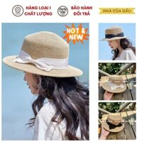 Mũ cói nơ cao cấp đi biển (chống tia UV)