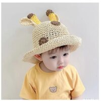 Mũ cói nón cói đi biển du lịch chông nắng thời trang cho bé từ 2 đến 4 tuổi ABIKINI M010
