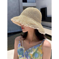 Mũ Cói ( Nón Cói) Handmade Viền Voan Dáng Bèo Cụp Xinh Xắn