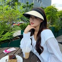 Mũ cói rộng vành chống nắng đi biển MYKA Nón nửa đầu vành rộng lưỡi trai thời trang