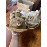 Mũ cói siêu xinh hình Gấu chống nắng cho bé từ 6-24 tháng tuổi