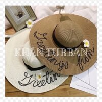 Mũ cói thời trang du lịch biển - Khăn turban