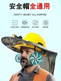 Mũ cứng bên ngoài có quạt và các phụ kiện công trường nhỏ để hạ nhiệt Mũ chống nắng tích hợp mũ chống nắng Tấm che nắng vành mũ bảo hộ Quạt điều hòa gắn mũ