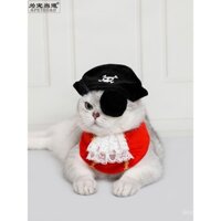 Mũ cướp biển Caribbean, miếng che mắt, trang phục thú cưng nguyên bản, mũ mèo, áo choàng, mũ cho chó nhỏ, phụ kiện chụp ảnh