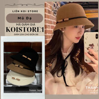 Mũ Dạ Cụp Cao Cấp, Mũ Bucket Dạ Ép Lông Tiểu Thư