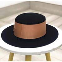 Mũ Dạ Ép Vành Rộng Đính Đai Nơ Tiểu Thư, Mũ Rộng Vành Nữ Chất Vải Nỉ Dạ Form Ôm Đầu