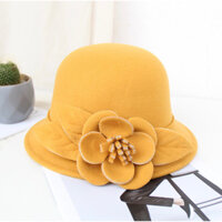 mũ dạ nữ gắn nơ