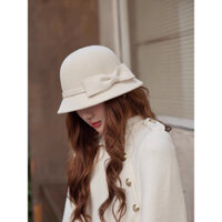 Mũ dạ tiểu thư nơ to hot hit 2023