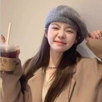 Mũ Đan Nữ Thời Trang Hàn Quốc Giả Mohair Đan