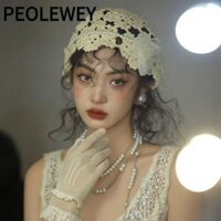 Mũ dệt kim PEOLEWEY, Mũ nồi rỗng hoa, Mũ len mùa hè có ren thoáng khí dành cho nữ
