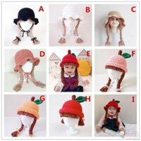 Mũ dệt kim trẻ em Babyme Tóc giả dễ thương Bím tóc lớn Thời trang Bé gái Mũ công chúa