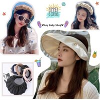 Mũ đi biển đi chơi nửa đầu vành to rộng-gấp gọn thành băng đô cài tóc cho bạn nữ nhiều màu cưc xinh(hàng có sẵn) ❣❣