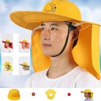 Mũ Điều Hoà, Mũ Bảo Hộ Gắn Quạt Chạy Bằng Năng Lượng Mặt Trời, Kèm Vành Mũ
