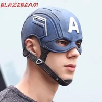 Mũ đội đầu BLAZEBEAM Captain America, 3D có cằm Trang phục hóa trang Captain America, Cao su siêu anh hùng ngộ nghĩnh Cổ điển Marvel Mũ Captain America Người hâm mộ